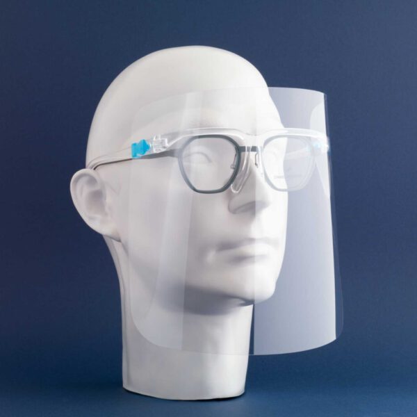 Schutzvisier mit Brillengestell